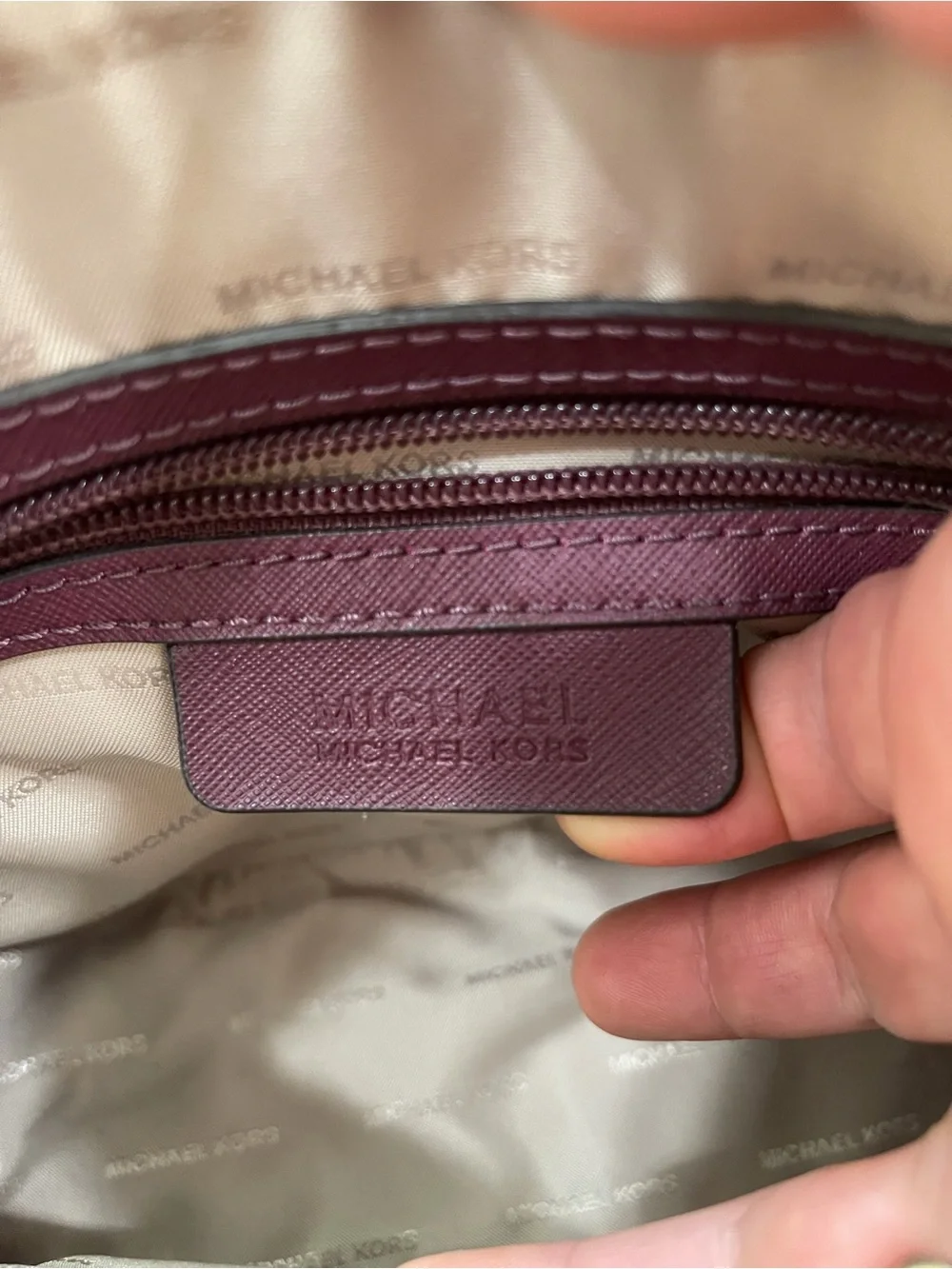 Michael Kors Plum Saffiano Crossbody with Gold Hardware